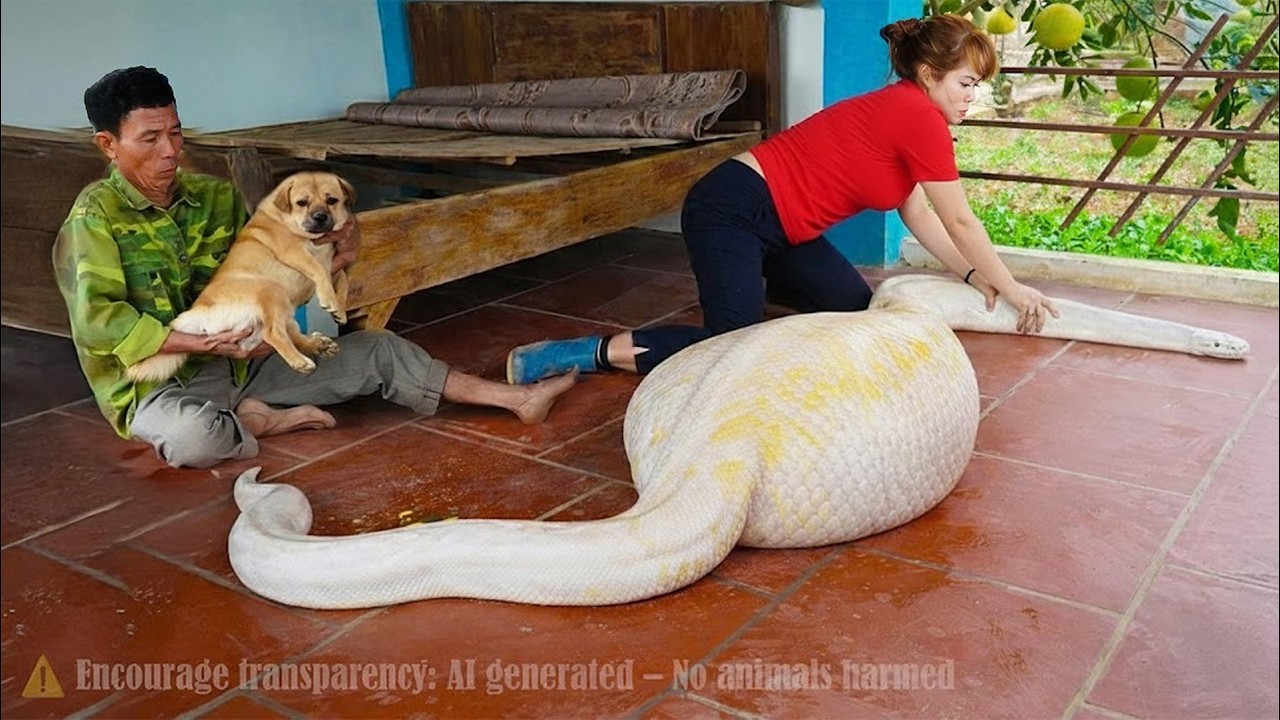 72 hours Terrifying Discovery 😱 Giant Albino Python with Huge Belly Found Inside Rural Home
