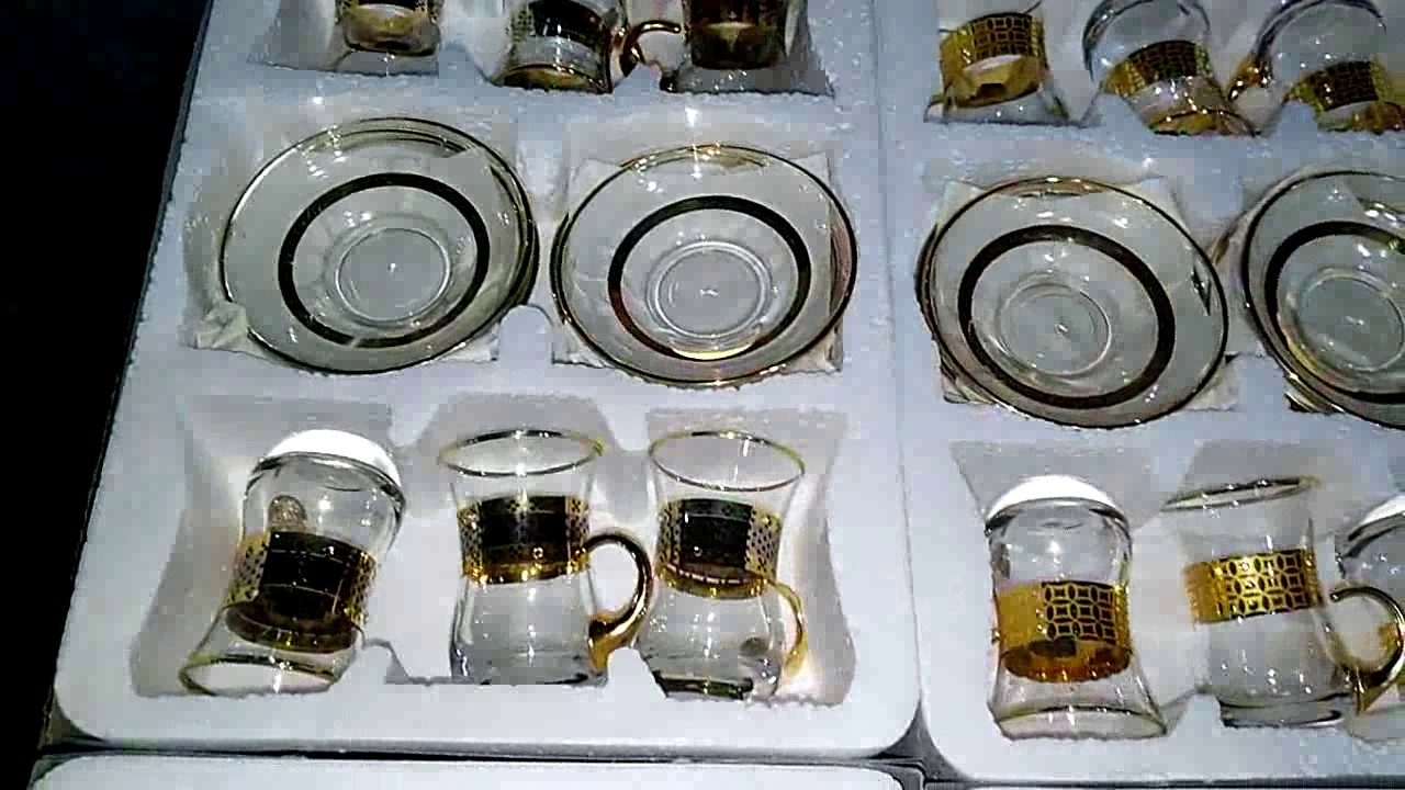مجمع الحاج حيدر للمواد المنزلية / سيت استكان نقش جميل جدا