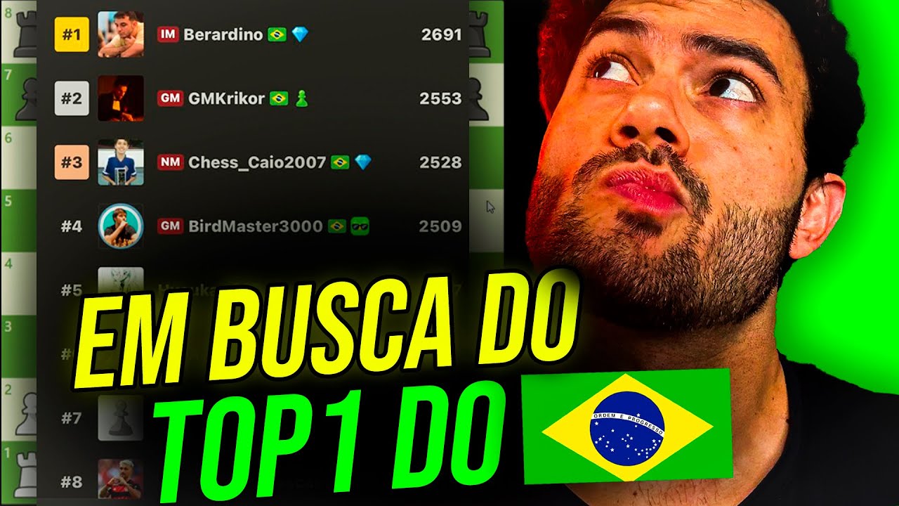 Resolvi buscar o TOP1 do Brasil em rápidas no chess.com!!!