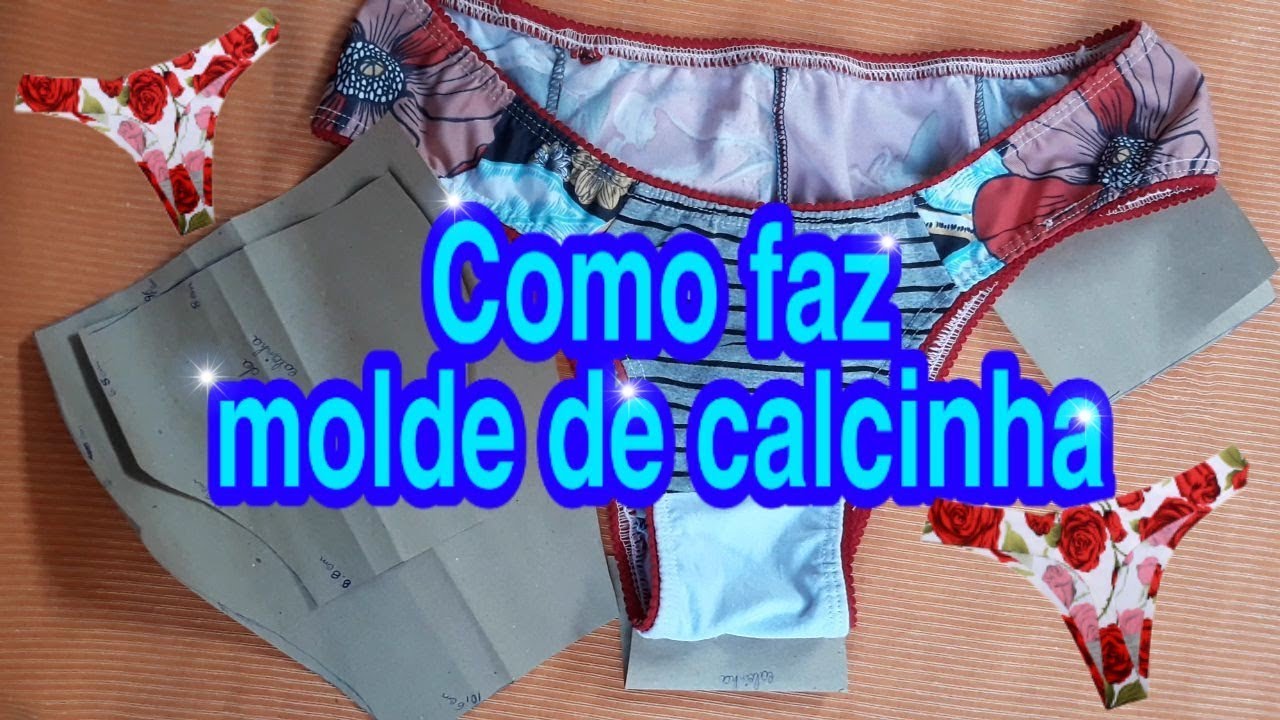 Como faz molde de calcinha  (passo a passo)