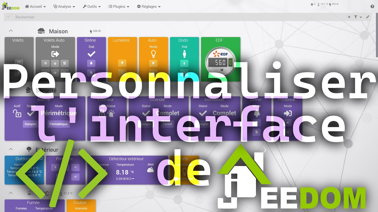 Personnaliser l'interface de Jeedom: tuiles, disposition, widgets, css, ...