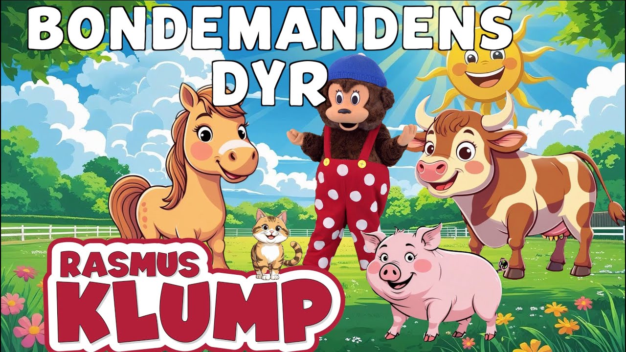 Bondemandens dyr 🐴🐮🐖 | Sjov dansk b&oslash;rnesang med Dyr | Rasmus Klump