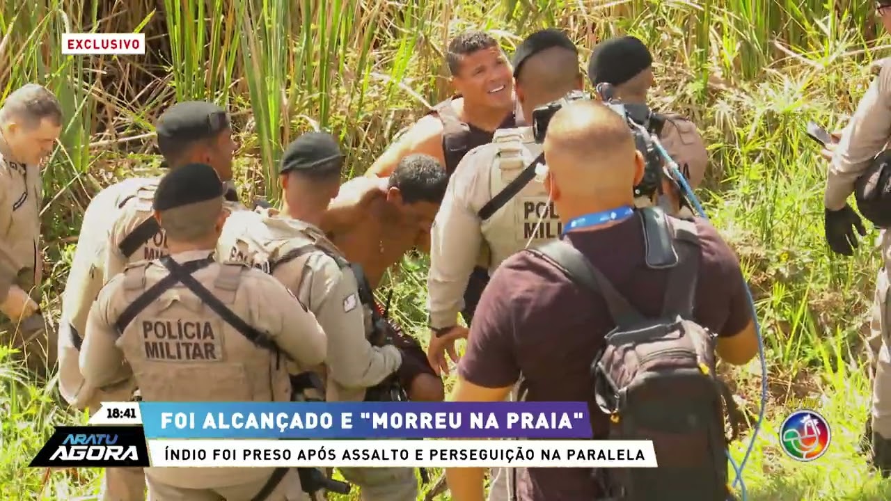 Perseguição com tiros na Paralela: Índio meteu no buzú e se jogou no córrego|ARATU NOTICIAS|TV ARATU