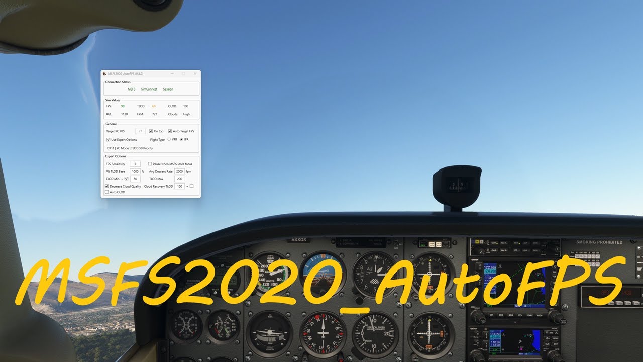 MSFS:  MSFS2020_AutoFPS. Un nuovo tool gratuito per la gestione delle prestazioni.