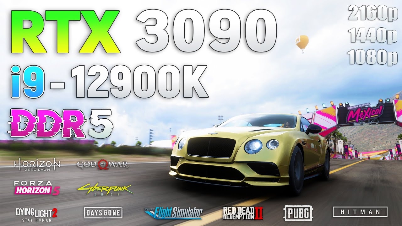 GeForce RTX 3090 + i9 12900K - Test in 10 Games l 1080p l 1440p l 4K l