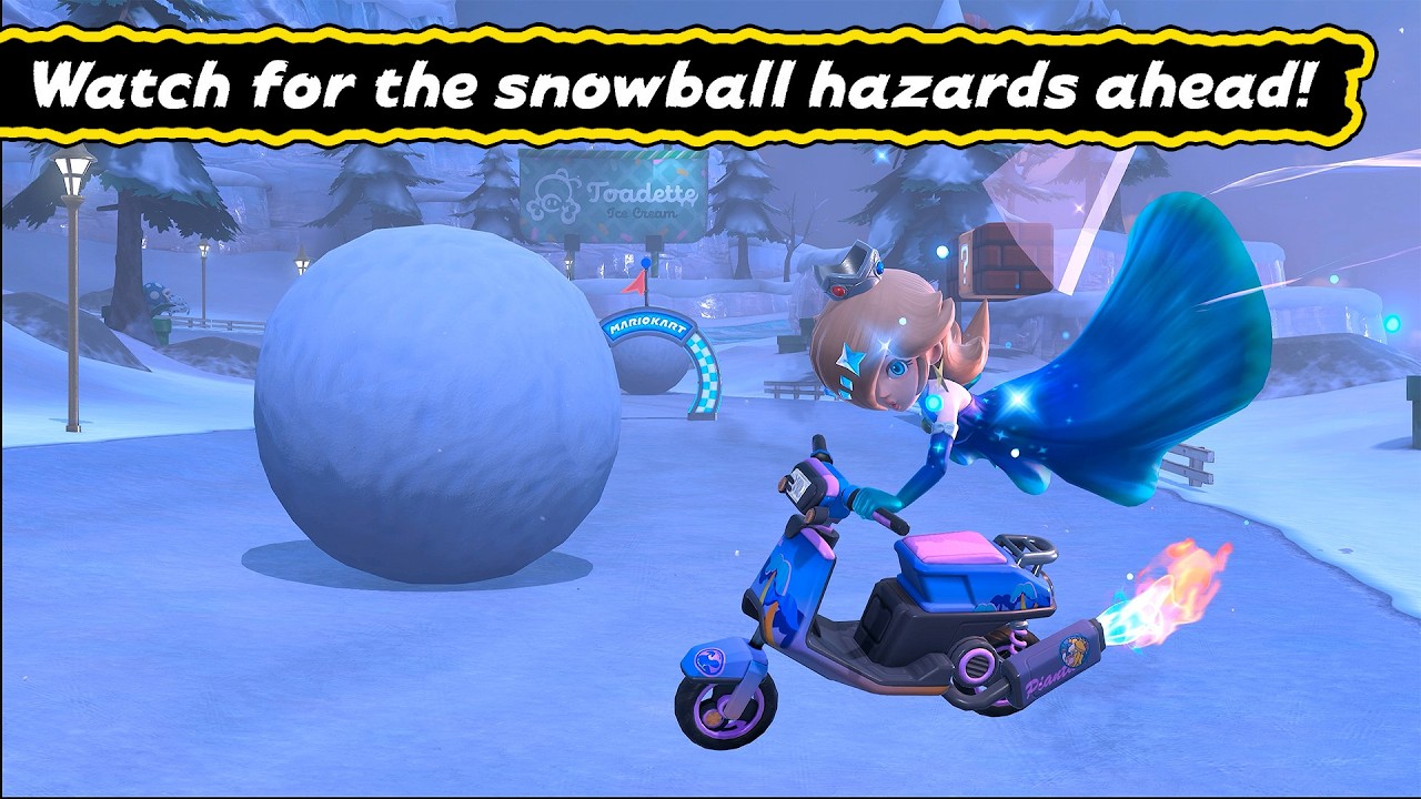 Mario Kart World - P-Switch Mission - Watch for the Snowball Hazards Ahead! #nintendoswitch2