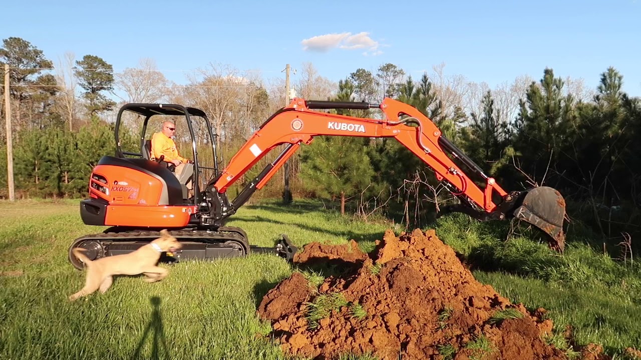 New Kubota KX057-4 Mini Excavator & Anna Kate running it