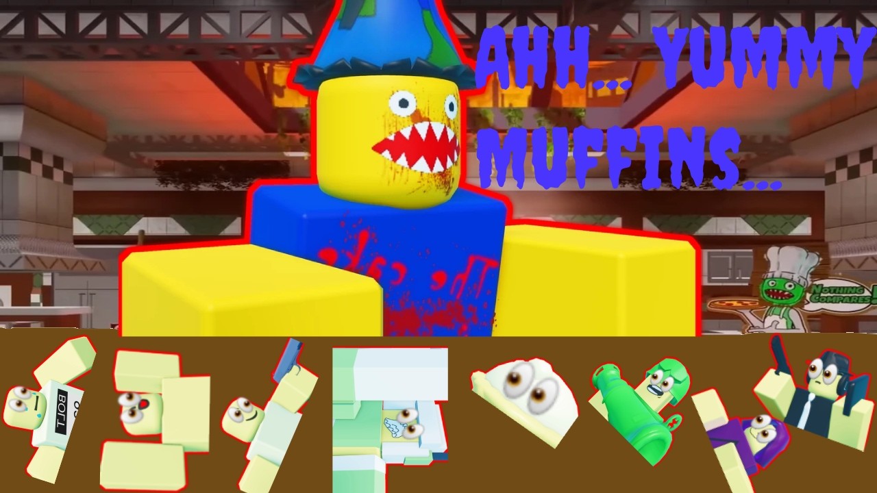 Giant Noob Eating Muffins Mukbang/ASMR In The Battle Bricks Roblox