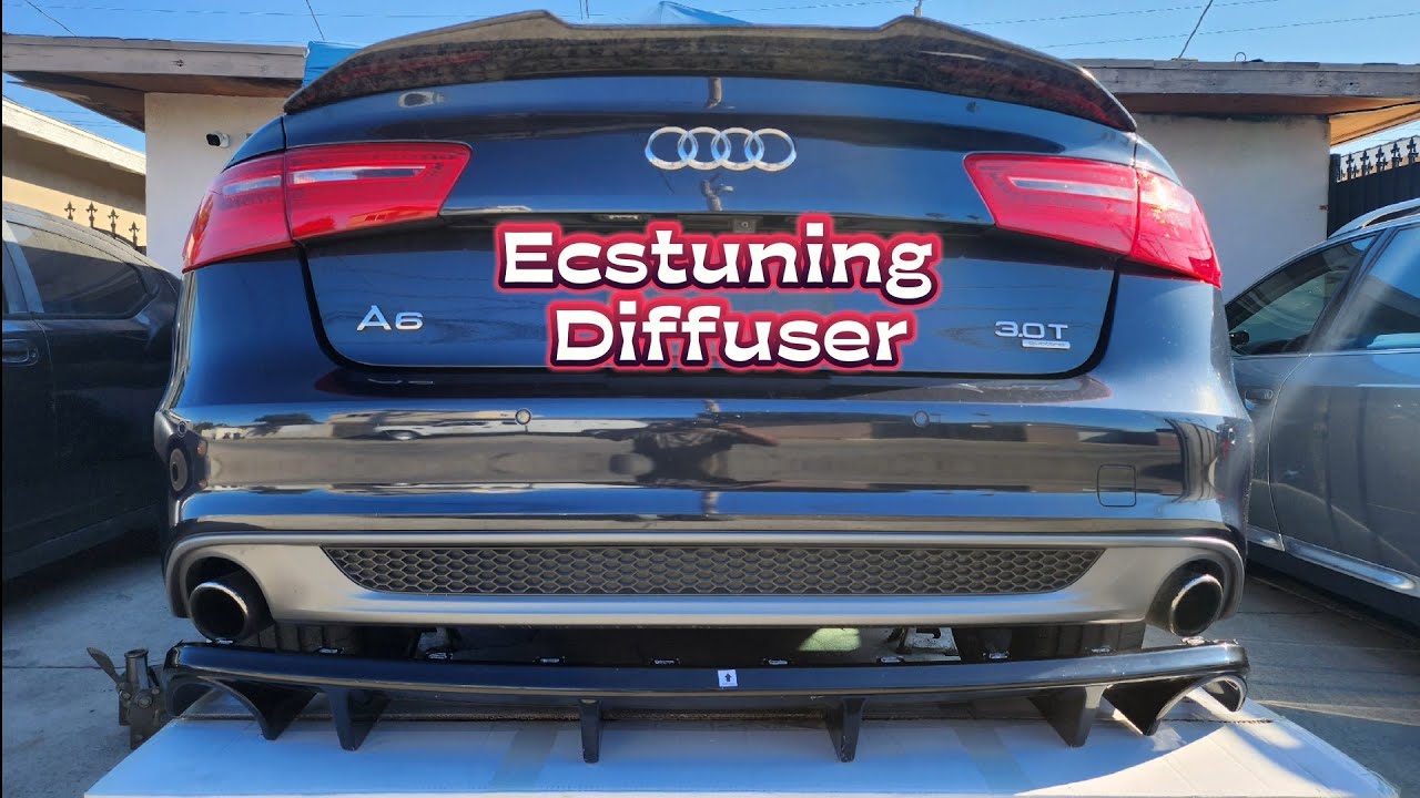 Установка заднего нижнего диффузора C7 Audi A6 3.0T S-Line Ecstuning + небольшой обзор.