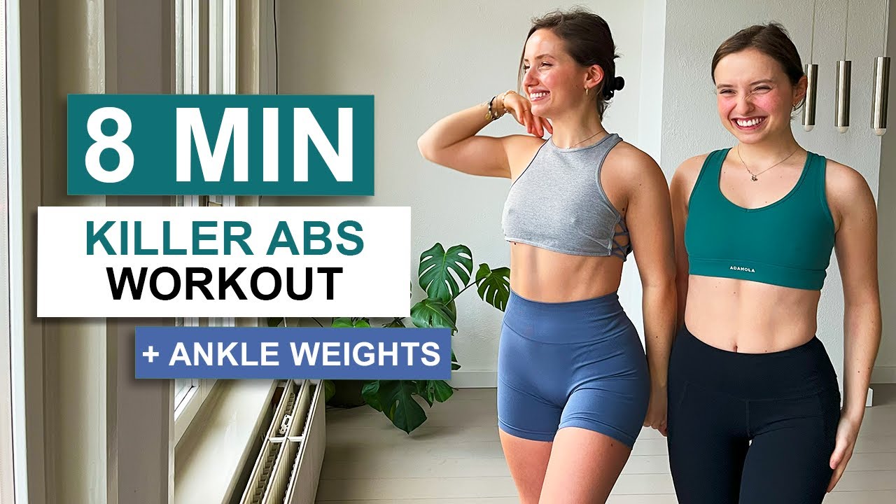 8 MIN KILLER ABS with ANKLE WEIGHTS // Quick but sooo hard, watch out! | Twice as Fit