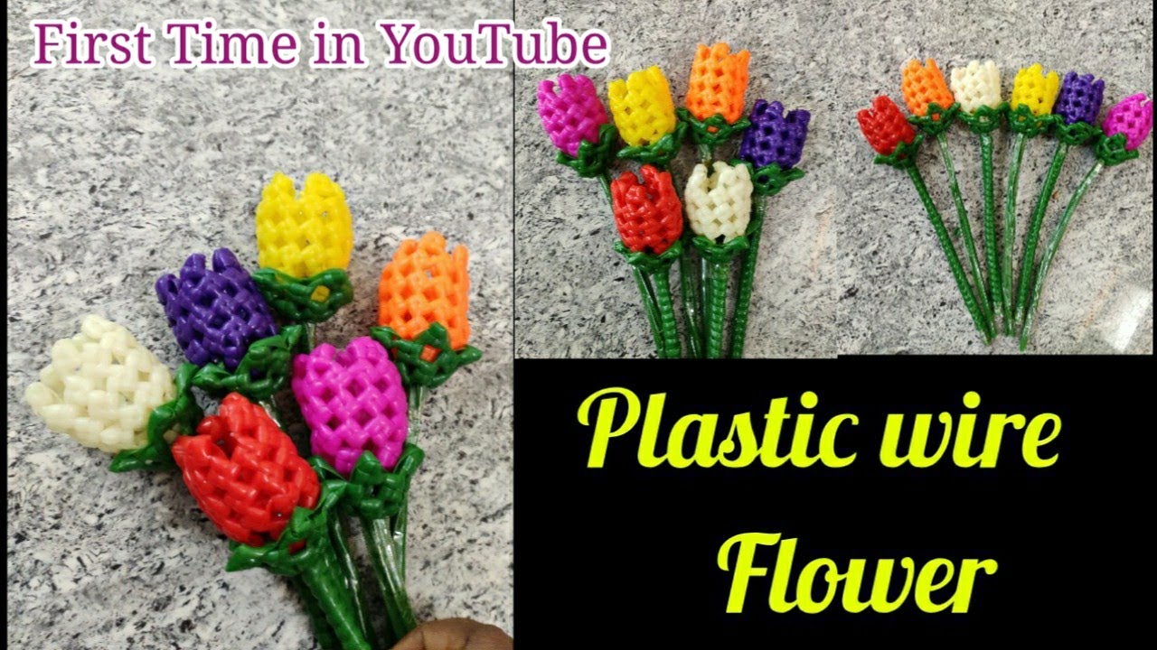 Plastic Wire New Model Flower Making  / Plastic Wire Flower..!