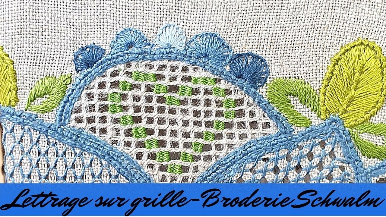 Broder un motif sur une grille en broderie Schwalm