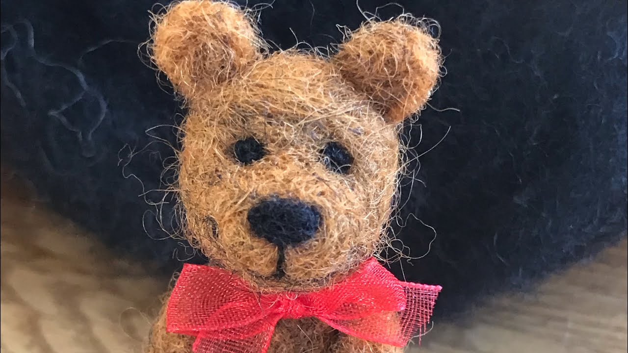 How to needle felt a tiny teddy bear - tutorial