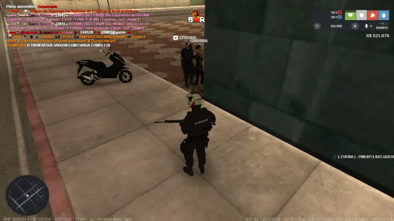 Jogando GTA RP MTA ! Rocam nas Ruas de Los Santos