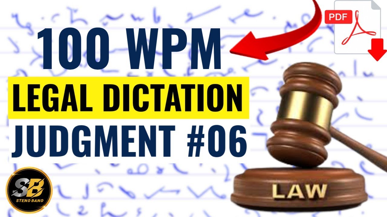 Judgment Dictation 100 |⚡ Boost Shorthand Speed | Legal Dictation for APS | Grapher | Steno Typist