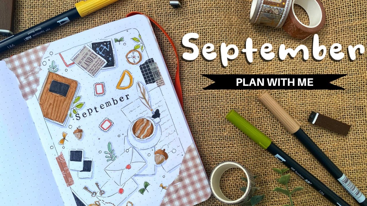 PLAN WITH ME | September Bullet Journal Spread 2022 ☕️🪶🧭