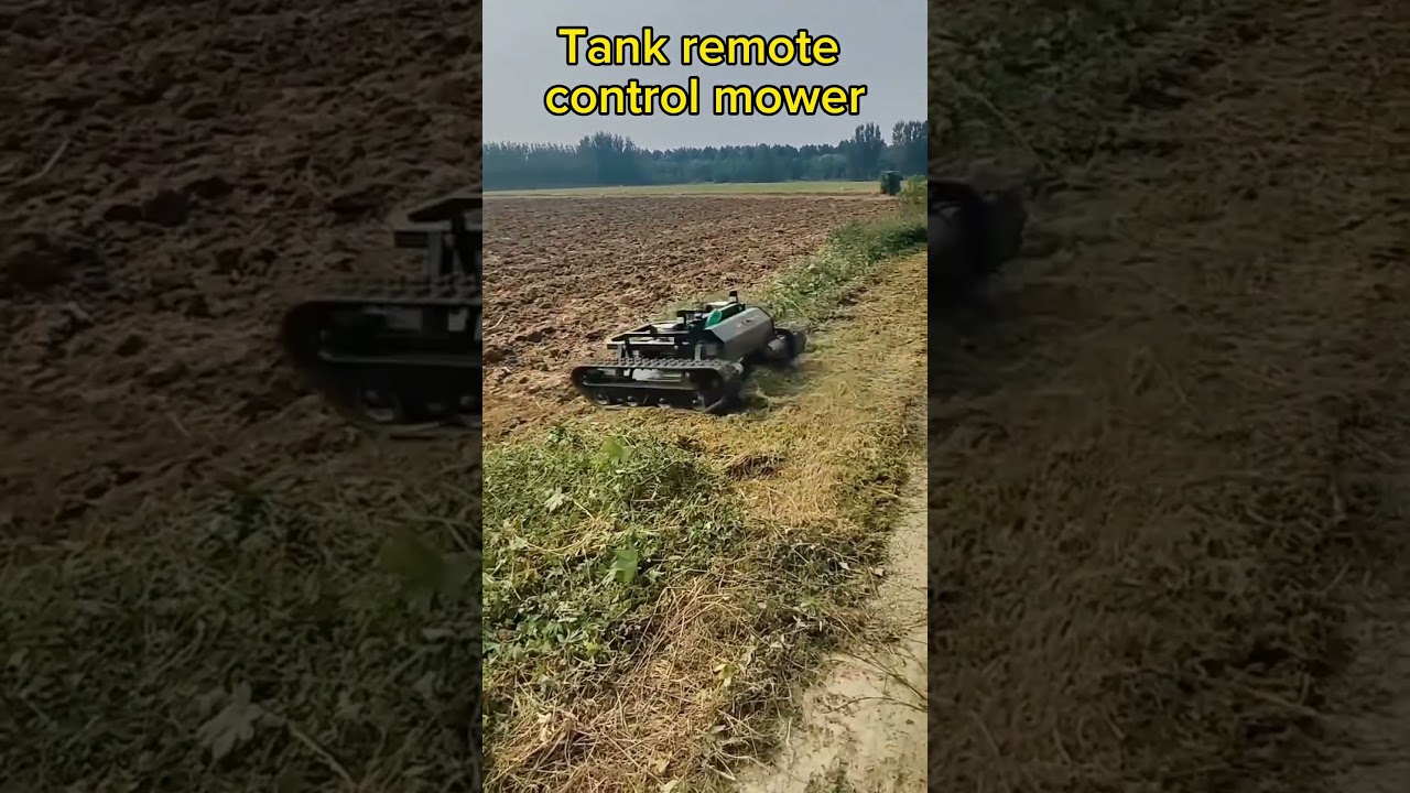 Tank remote control mower,great hill climbing ability and more horsepower. #mower #lawnmower