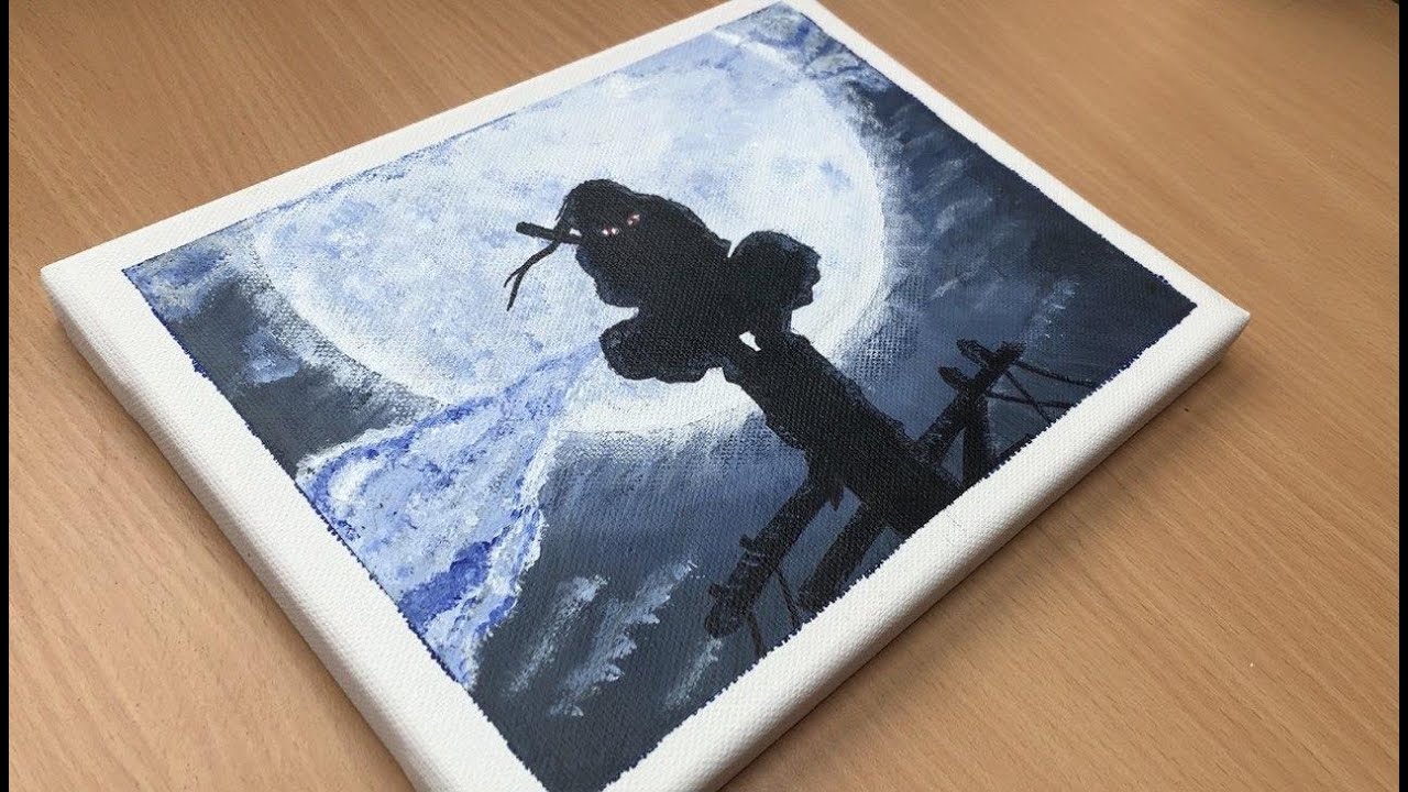 Itachi Uchiha | Acrylic Painting on Canvas Step by Step | Easy Painting Tutorial #1