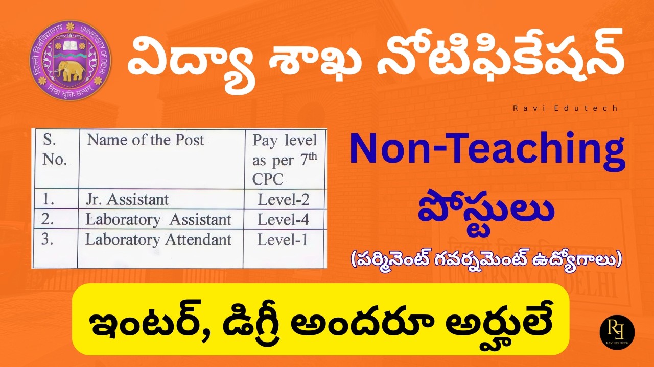 Permanent Non-Teaching Jobs in Delhi University 2026 | No Experience Required for Attendant