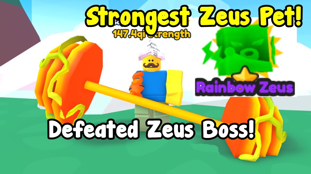 I Defeated Zeus Boss And Got The Strongest Zeus Pet! - Arm Wrestle Simulator Roblox