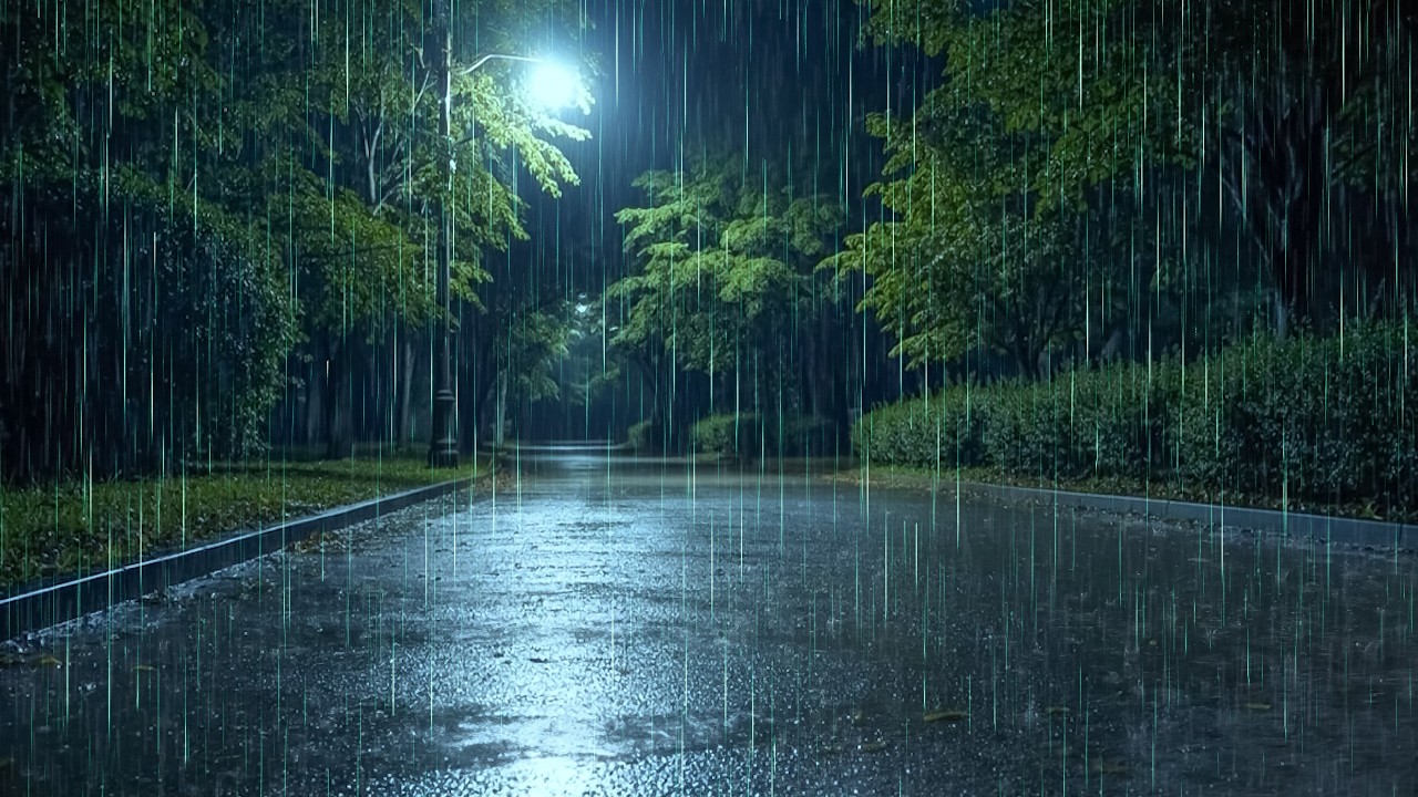 Wash Away Your Stress with Soothing Rain Falling at Night | ASMR Rain, Deep Sleep, Tinnitus