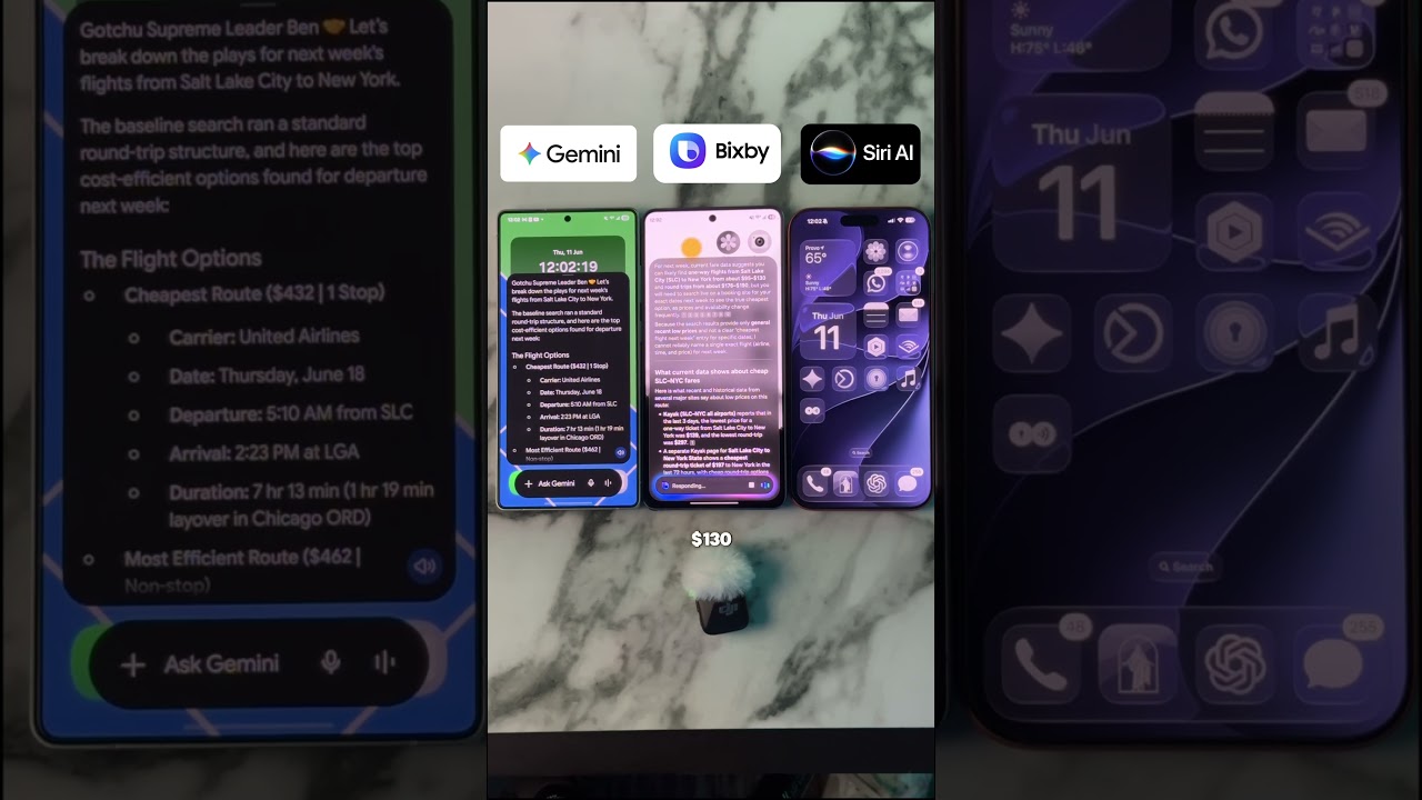 Siri AI против Gemini AI против Bixby AI 🤯 Главная битва голосовых помощников! #SiriAI #GeminiAI ...