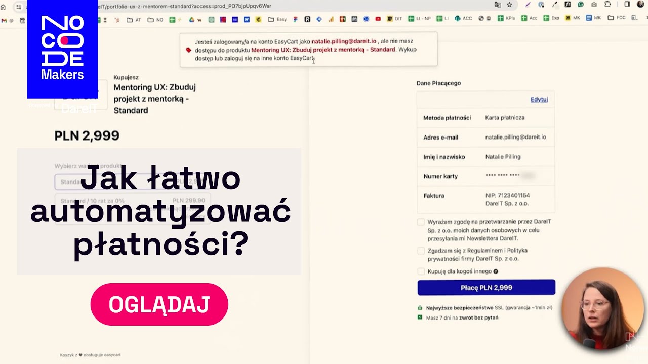 Jak automatyzować płatności? EasyCart, Airtable, Webflow #NoCodeMakers