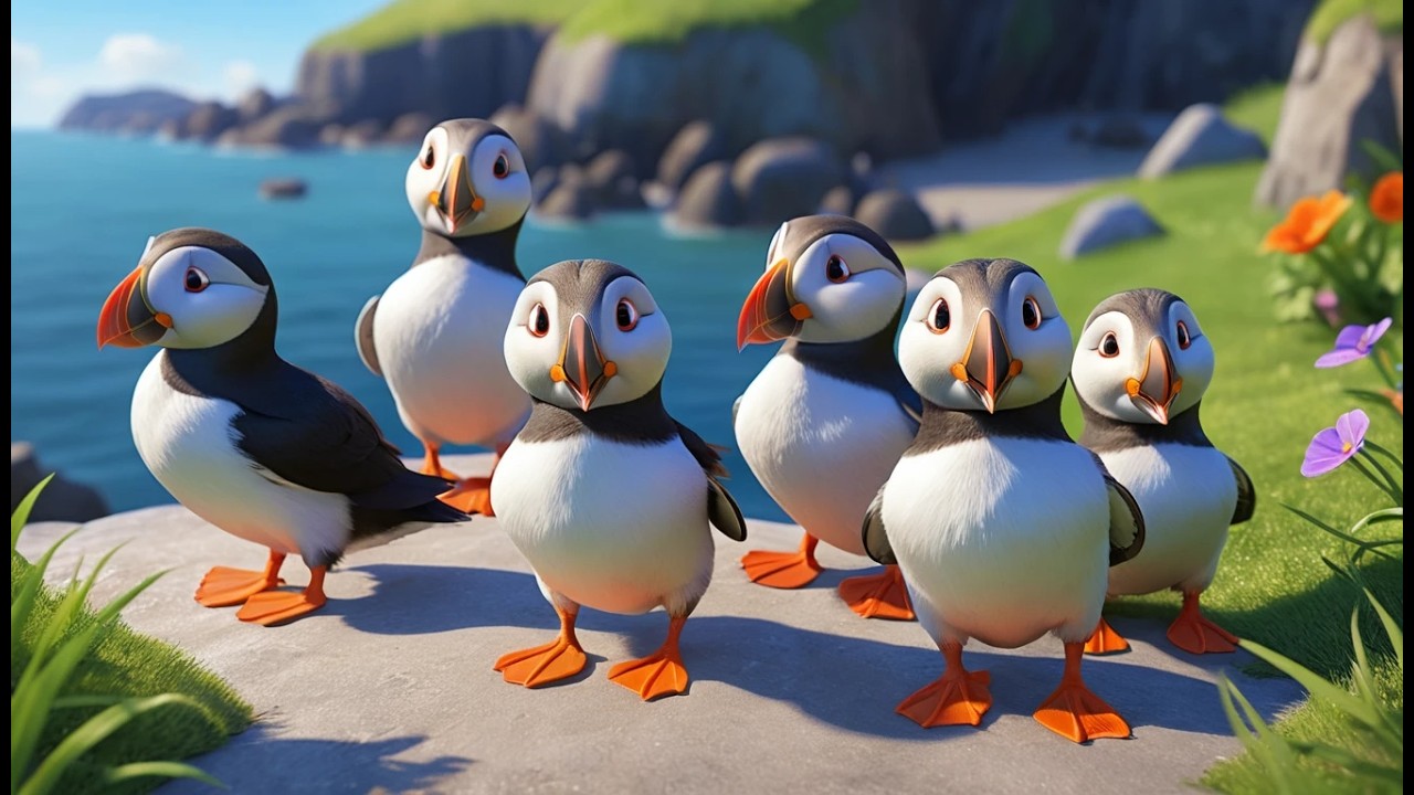 Five Little Puffins Waddle Waddle Waddle | Fun Arctic Animal Song for Kids
