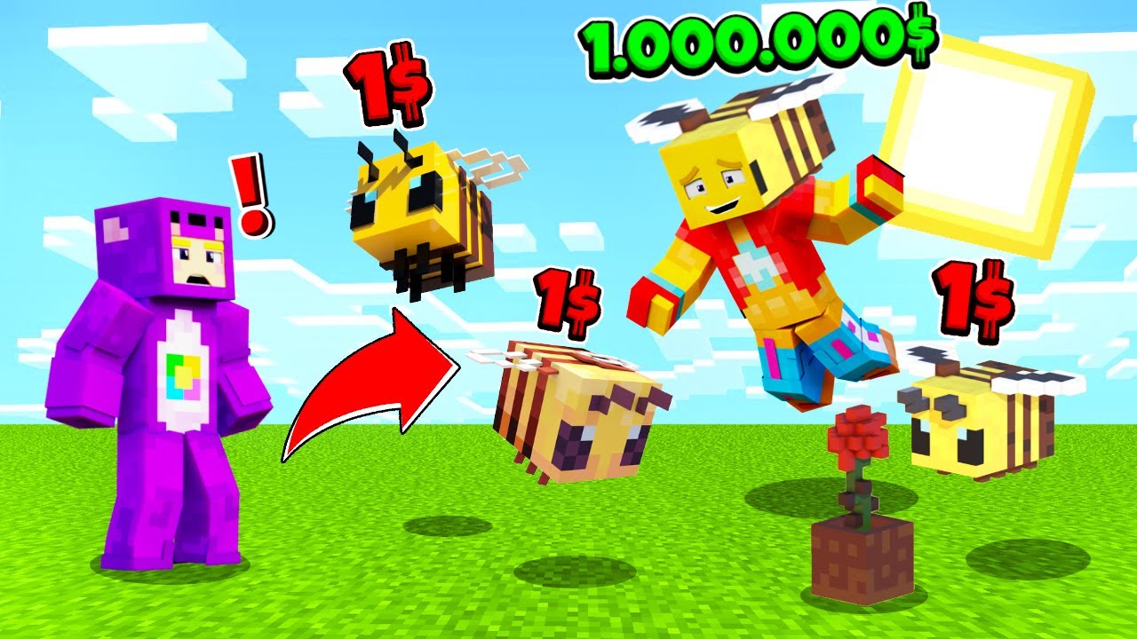 PASO DE VAGABUNDO A MILLONARIO en MINECRAFT - BEE SWARM SIMULATOR