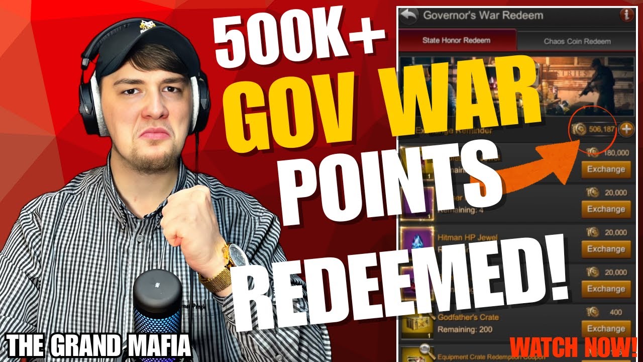 The Grand Mafia: 500K+ Gov War Points Redeem Tips & Tricks