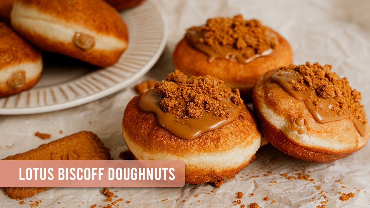 Lotus Biscoff Doughnuts | A Fluffy Doughnut With Sweet and Creamy Biscoff Filling | No Talk Recipe