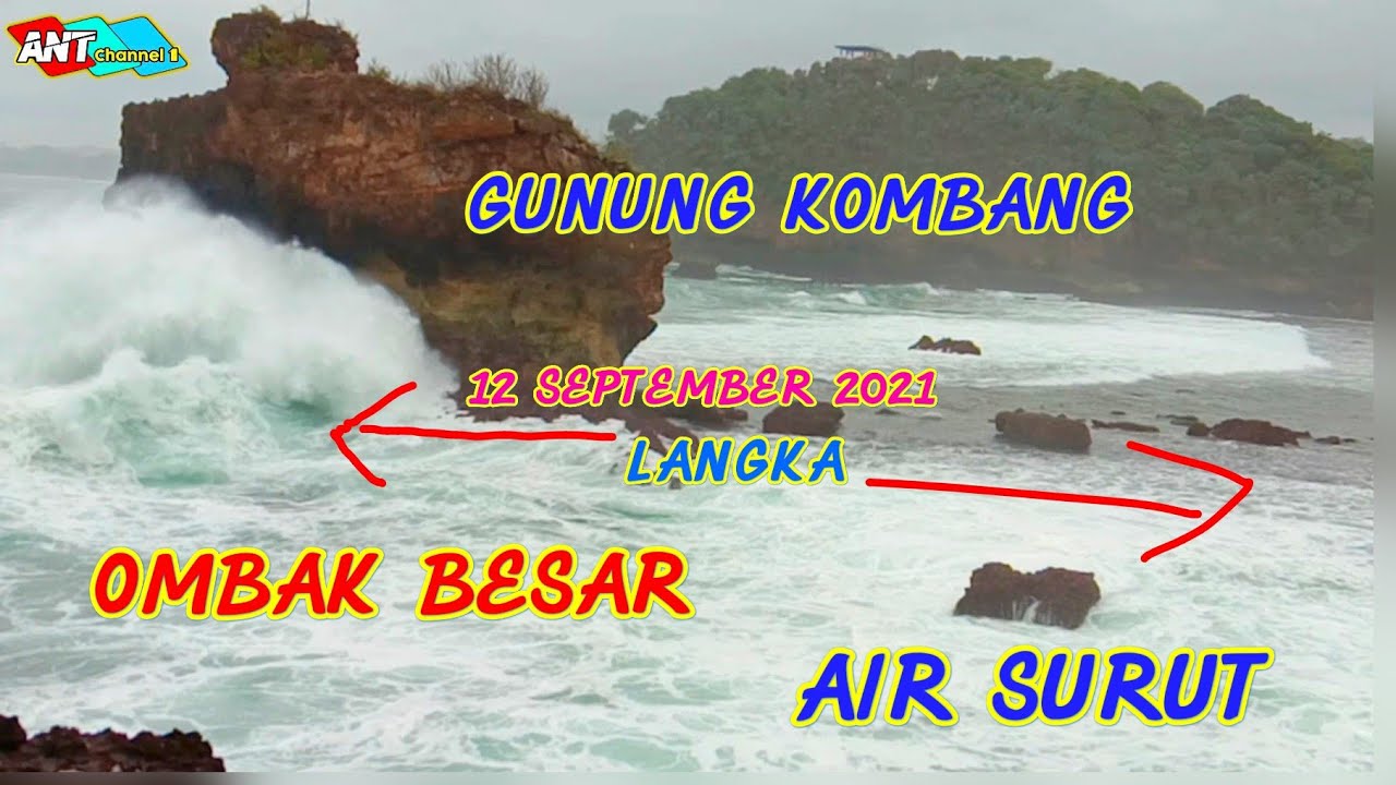 Momen langka air surut ombak besar gunung kombang PANTAI ngliyep hari ini 12/9/21