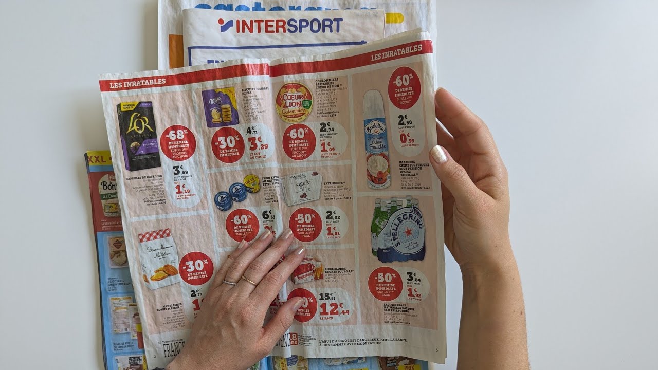 ASMR Crinkly Groceries Ads (No talking) Smoothing out water sprayed pages, folding crinkly paper