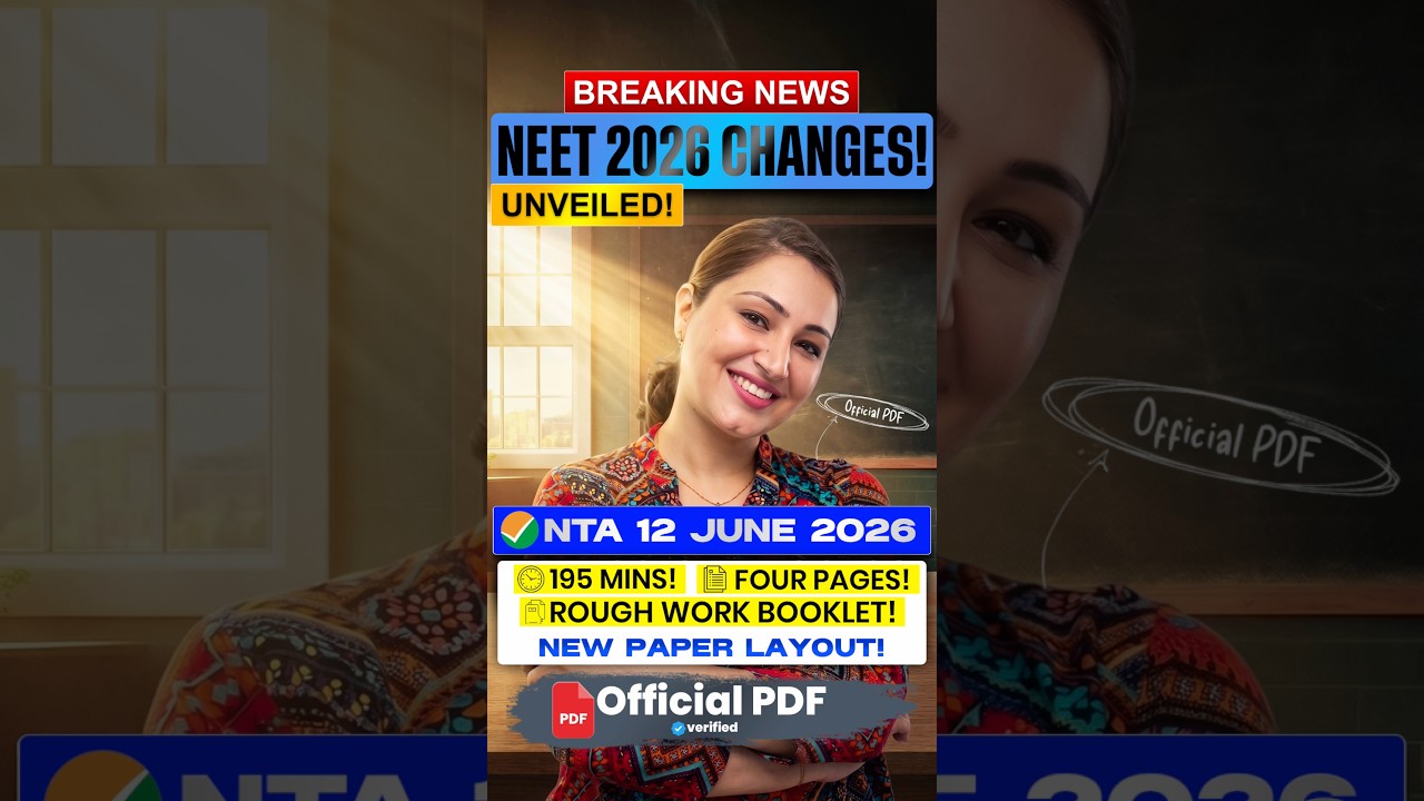 Re NEET 2026 Major Changes | NTA Latest Update #ntaupdate #neet2026 #neet #neetug #neetexam #reneet