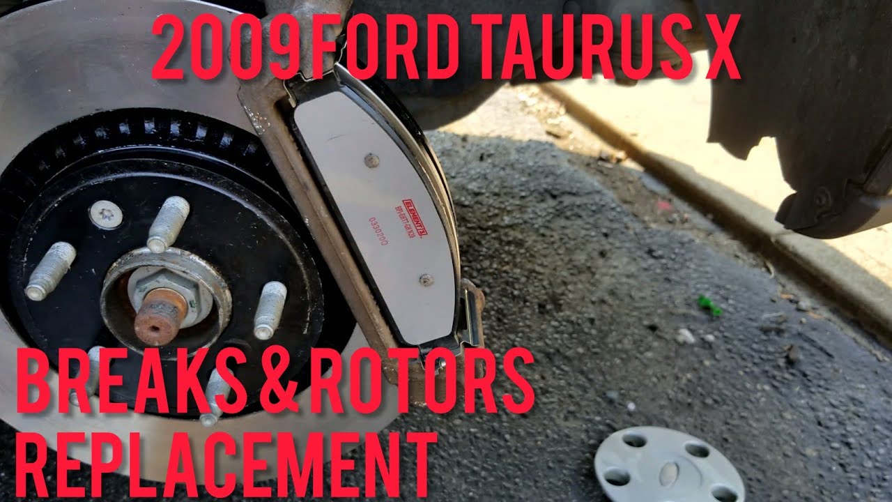 Замена передних тормозов и ротора Ford Taurus X 2009 года