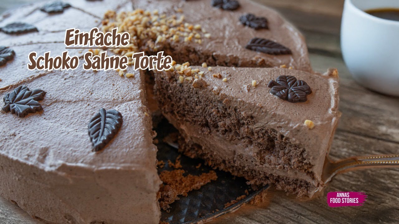 Einfach und lecker 🥰 Schoko Sahne Torte mit echter Schokolade ohne Gelatine  - Torten Rezept