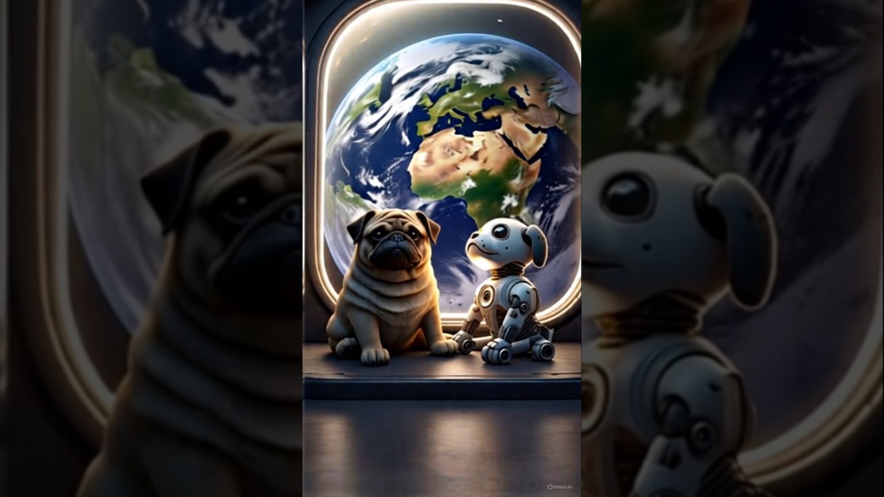 Pug saved robot in space 🚀🌌