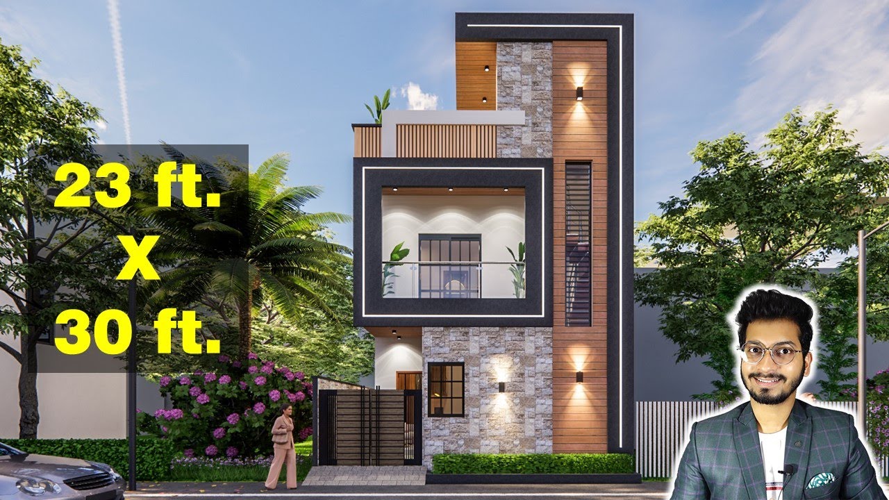 23X30 Feet House Design 3D | 75 Gaj | 690 sqft | 23*30 house design | 7X9 Meter  || DV Studio