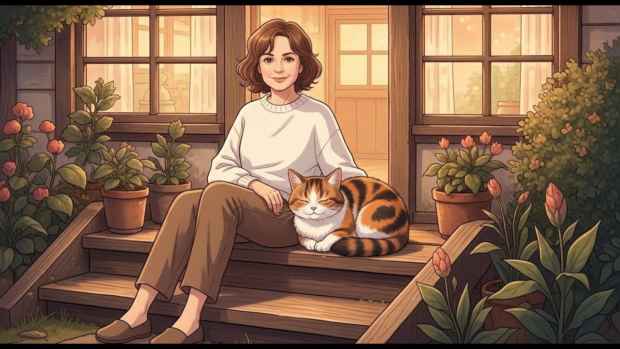 Feeding the Cat and Watering Plants in a Quiet Countryside Home | Ghibli Monuments