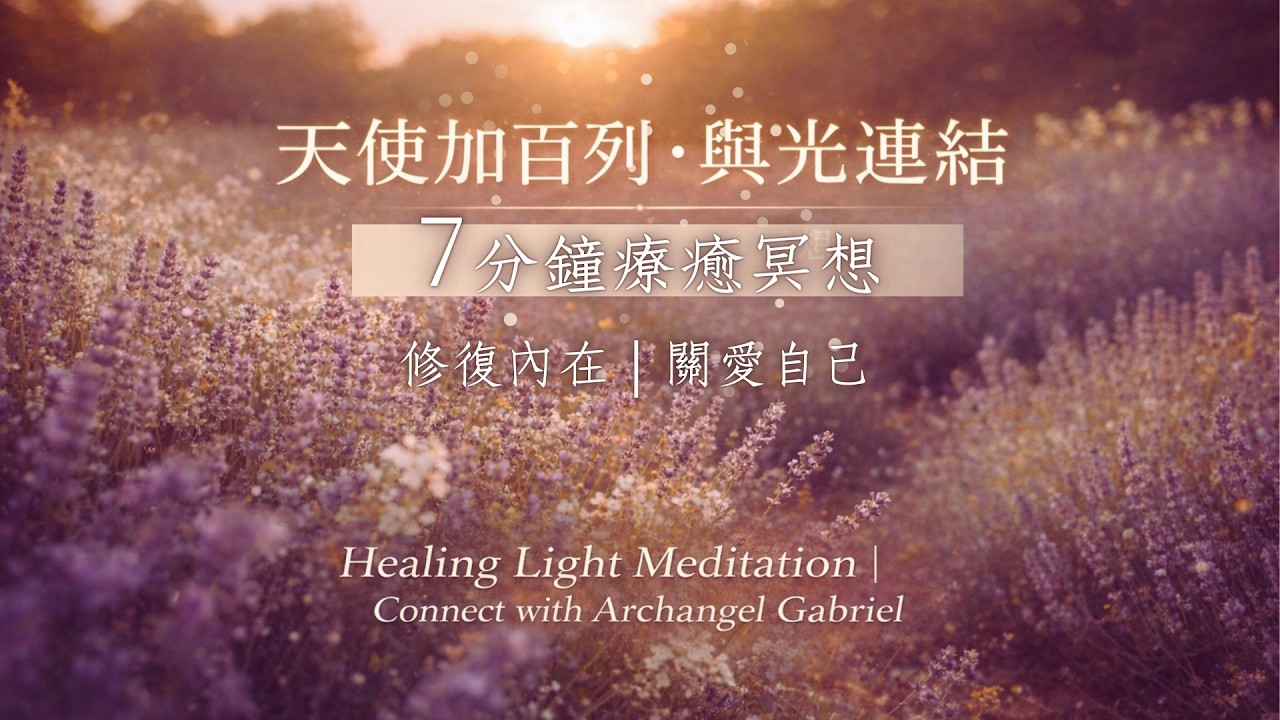 7分鐘療癒冥想｜天使加百列引導：薰衣草與光連結、修復內在｜睡前陪伴 Healing Light Meditation