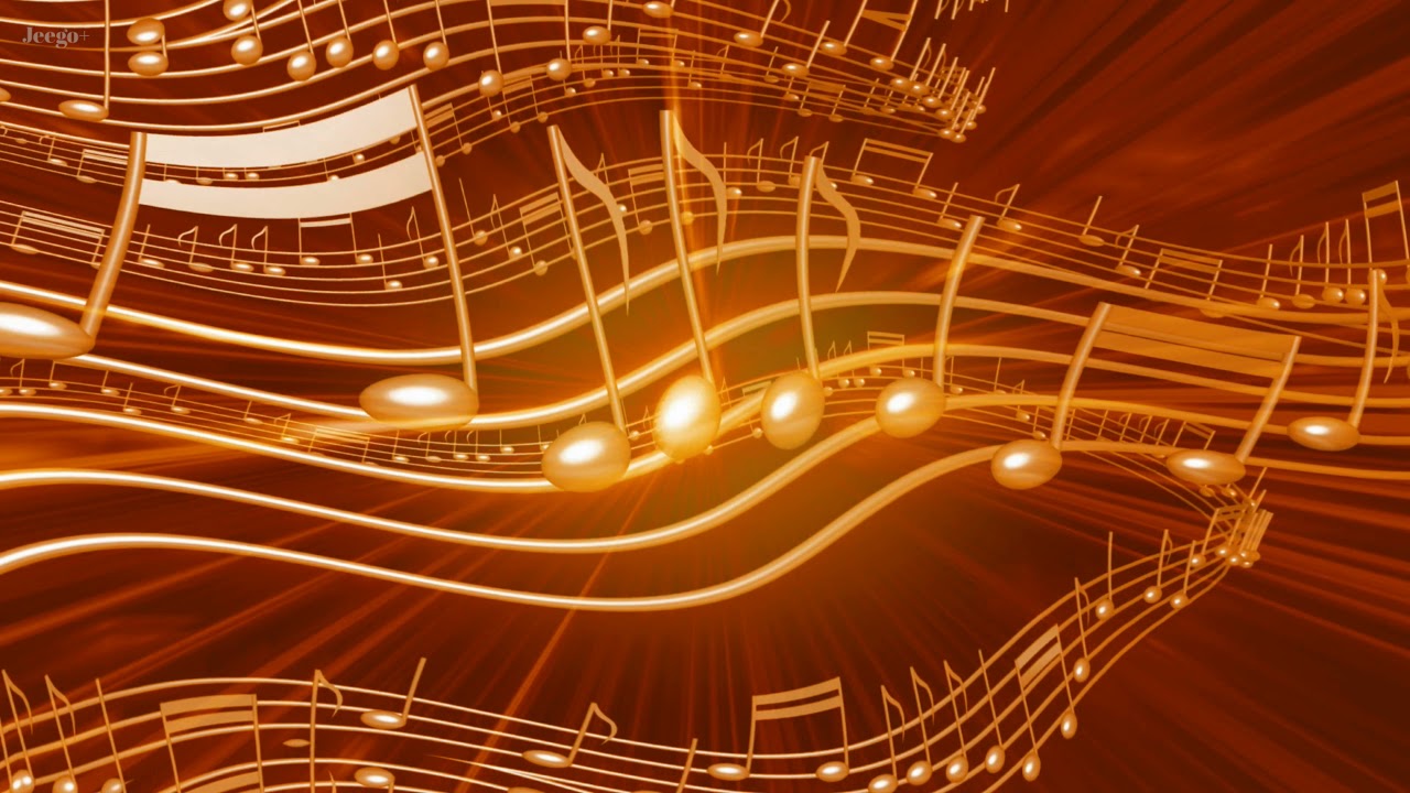 4K UHD SCREENSAVER 2 HOURS LONG - Musical Notes Looping - With Calming Music