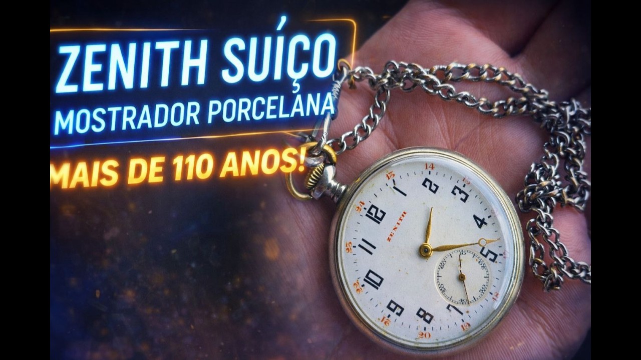 Raridade: Zenith suíço de bolso 110+ anos ⏳ Mostrador porcelana 🇨🇭