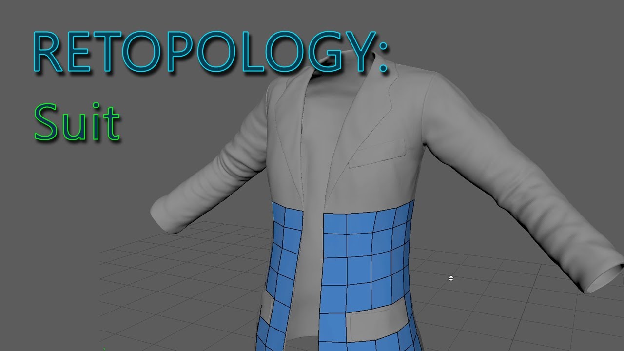 [Retopology] Men's Suit, Quad Draw in Maya. 양복