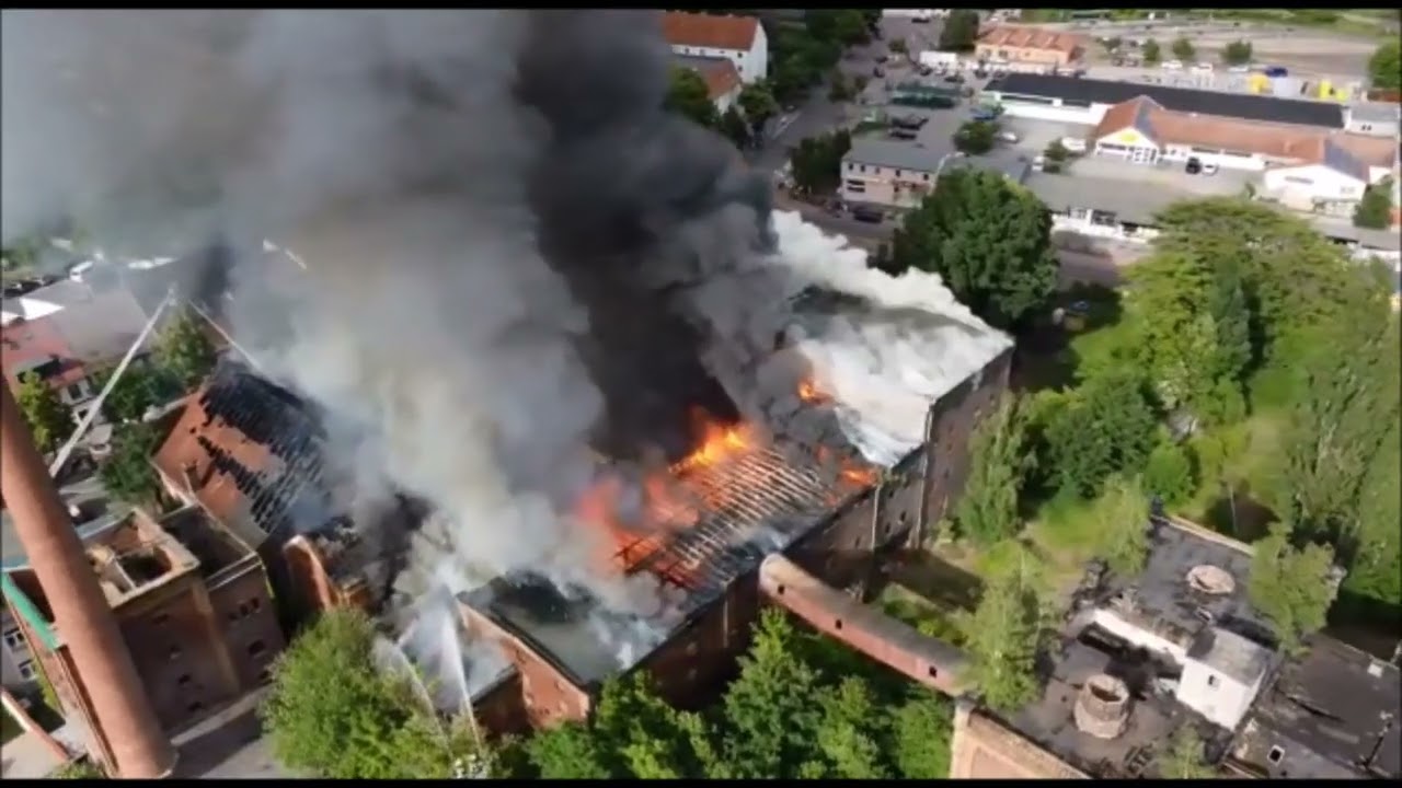 Brand in ehemaliger Malzfabrik in Köthen