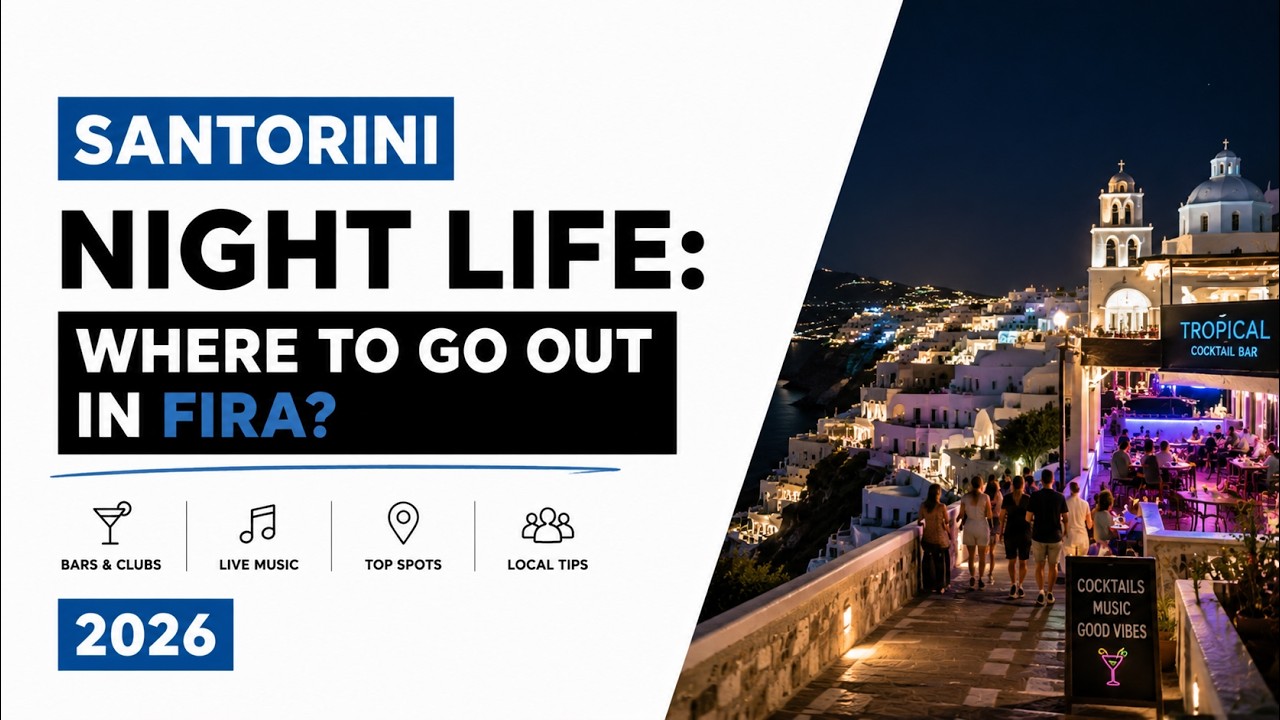 SANTORINI Night Life. WHERE to go OUT in FIRA? 2025.