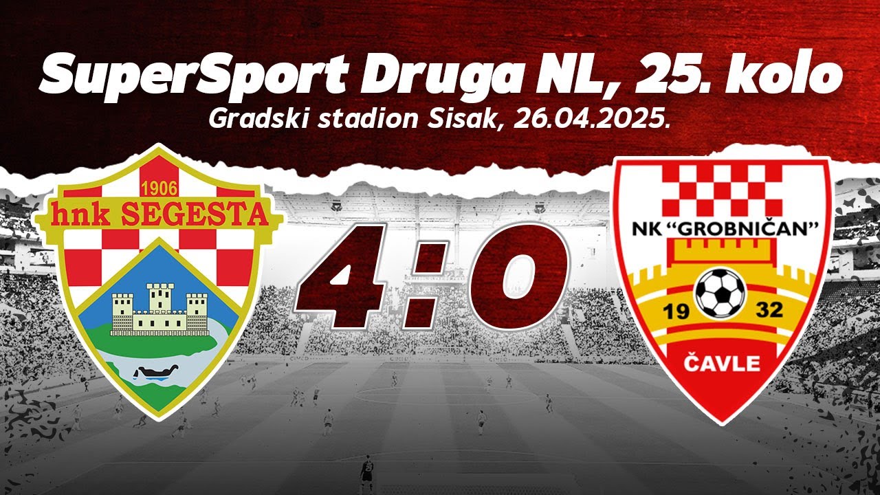 SAŽETAK | HNK SEGESTA - NK GROBNIČAN 4:0 (SuperSport Druga NL, 25. kolo, 2024/25)
