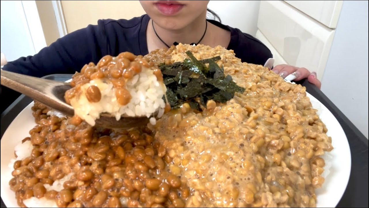 【ASMR、咀嚼音】Natto Rice with Sugar！お砂糖入り納豆ご飯！
