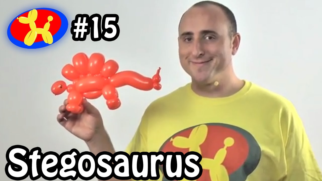 Two Balloon Stegosaurus Dinosaur - Balloon Animal Lessons #15