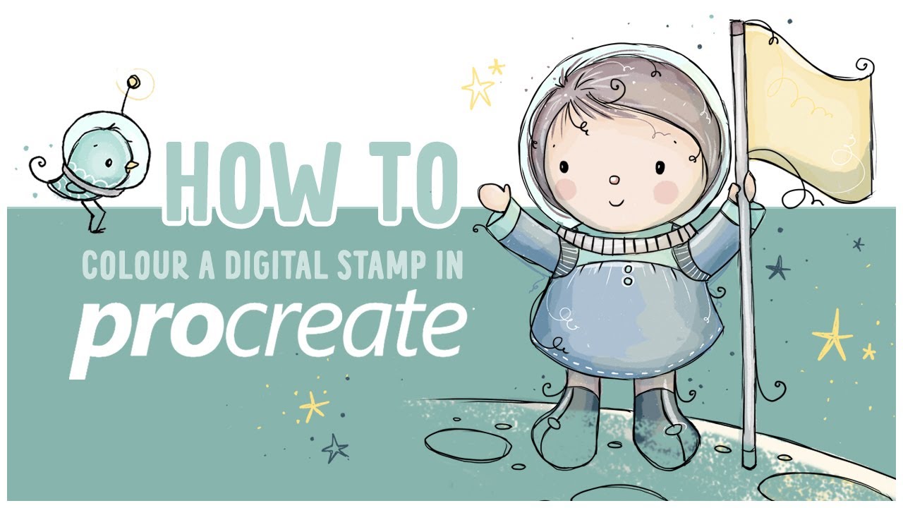 How to Colour a Digital Stamp in Procreate!