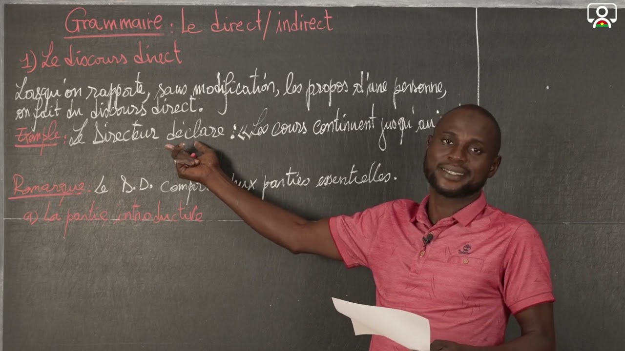 Cours - 4e - Français - Grammaire : Le discours direct et le discours indirect 1/2